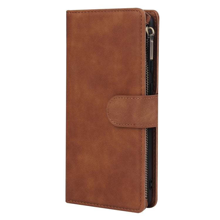 For Samsung Galaxy A21s Multifunctional Retro Frosted Horizontal Flip Leather Case with Card Slot & Holder & Zipper Wallet & Photo Frame & Lanyard