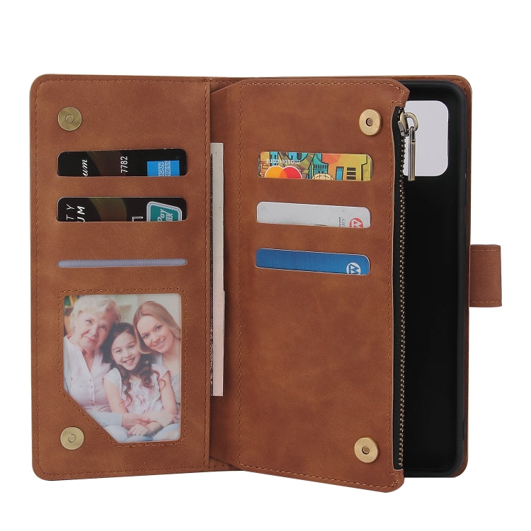 For Samsung Galaxy A21s Multifunctional Retro Frosted Horizontal Flip Leather Case with Card Slot & Holder & Zipper Wallet & Photo Frame & Lanyard
