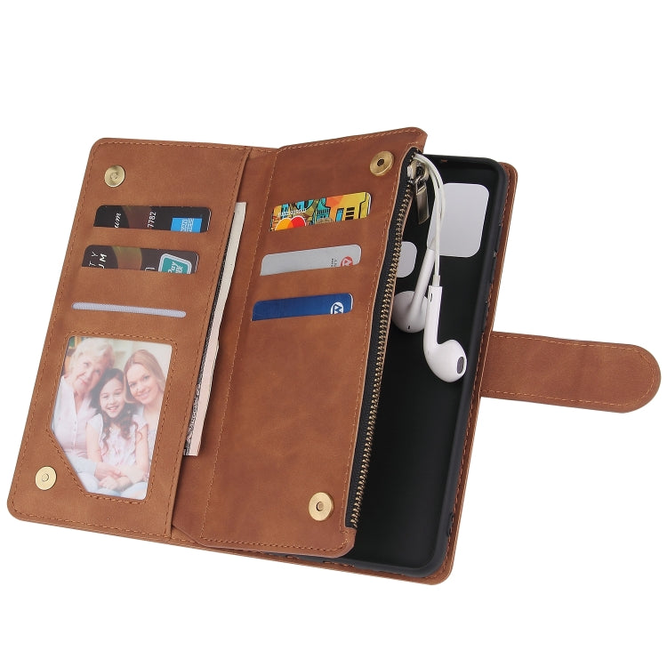 For Samsung Galaxy A21s Multifunctional Retro Frosted Horizontal Flip Leather Case with Card Slot & Holder & Zipper Wallet & Photo Frame & Lanyard