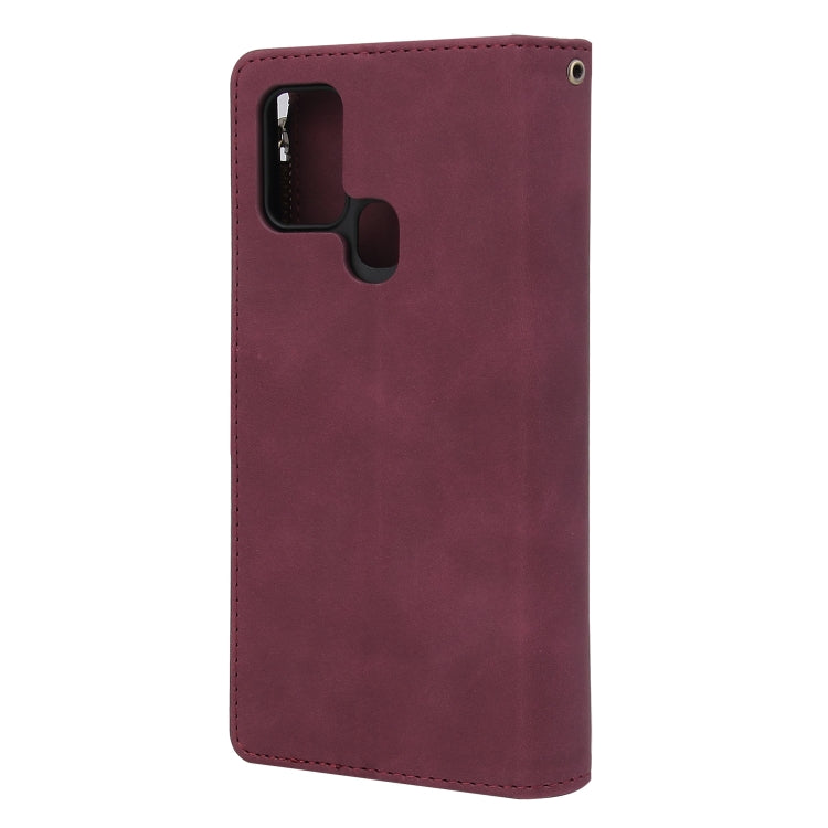 For Samsung Galaxy A21s Multifunctional Retro Frosted Horizontal Flip Leather Case with Card Slot & Holder & Zipper Wallet & Photo Frame & Lanyard