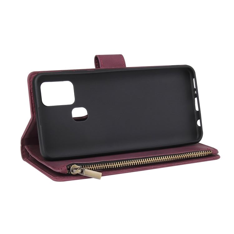 For Samsung Galaxy A21s Multifunctional Retro Frosted Horizontal Flip Leather Case with Card Slot & Holder & Zipper Wallet & Photo Frame & Lanyard