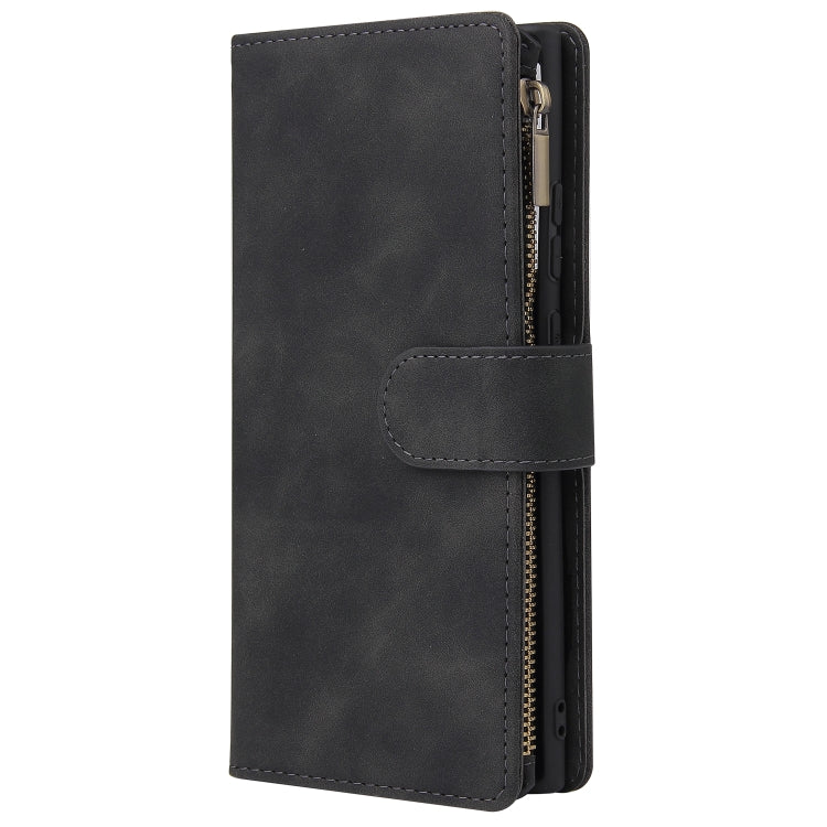 For Samsung Galaxy Note20 Multifunctional Retro Frosted Horizontal Flip Leather Case with Card Slot & Holder & Zipper Wallet & Photo Frame & Lanyard