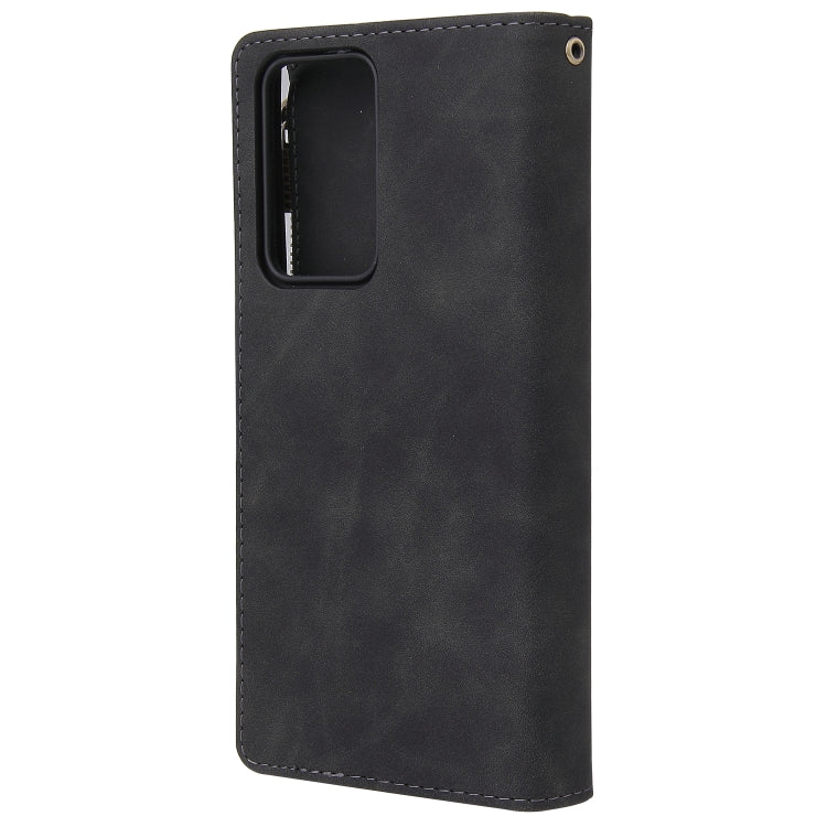 For Samsung Galaxy Note20 Multifunctional Retro Frosted Horizontal Flip Leather Case with Card Slot & Holder & Zipper Wallet & Photo Frame & Lanyard