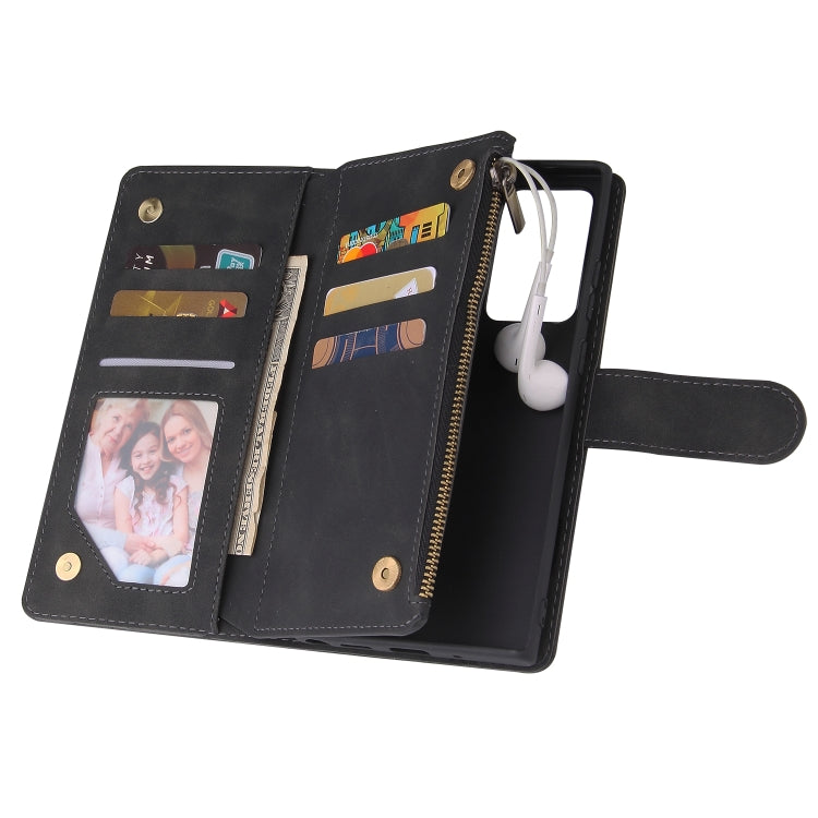 For Samsung Galaxy Note20 Multifunctional Retro Frosted Horizontal Flip Leather Case with Card Slot & Holder & Zipper Wallet & Photo Frame & Lanyard