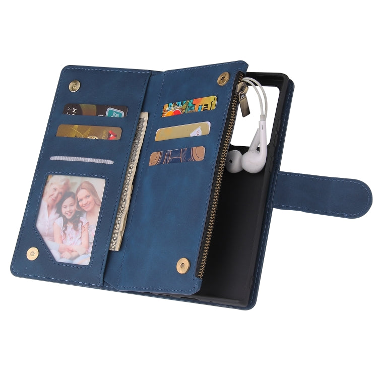 For Samsung Galaxy Note20 Multifunctional Retro Frosted Horizontal Flip Leather Case with Card Slot & Holder & Zipper Wallet & Photo Frame & Lanyard