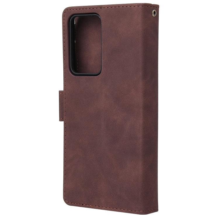 For Samsung Galaxy Note20 Multifunctional Retro Frosted Horizontal Flip Leather Case with Card Slot & Holder & Zipper Wallet & Photo Frame & Lanyard