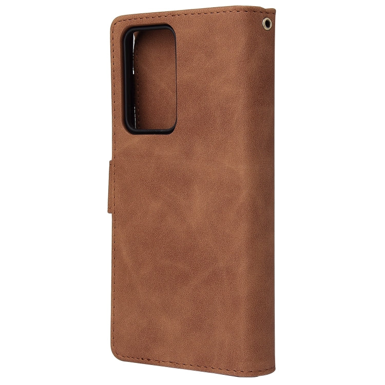 For Samsung Galaxy Note20 Multifunctional Retro Frosted Horizontal Flip Leather Case with Card Slot & Holder & Zipper Wallet & Photo Frame & Lanyard