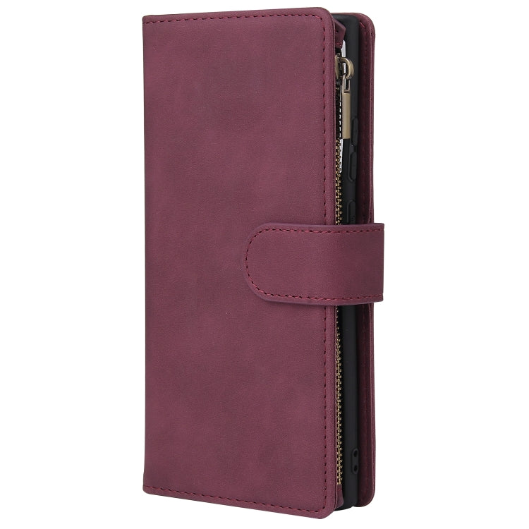 For Samsung Galaxy Note20 Multifunctional Retro Frosted Horizontal Flip Leather Case with Card Slot & Holder & Zipper Wallet & Photo Frame & Lanyard