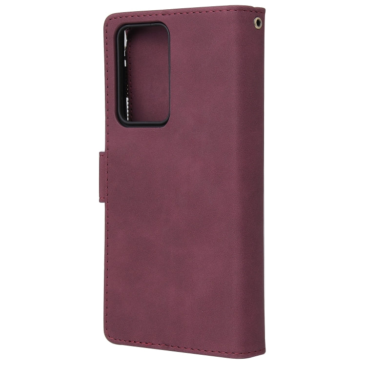 For Samsung Galaxy Note20 Multifunctional Retro Frosted Horizontal Flip Leather Case with Card Slot & Holder & Zipper Wallet & Photo Frame & Lanyard