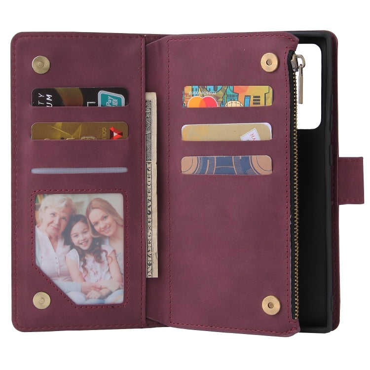 For Samsung Galaxy Note20 Multifunctional Retro Frosted Horizontal Flip Leather Case with Card Slot & Holder & Zipper Wallet & Photo Frame & Lanyard