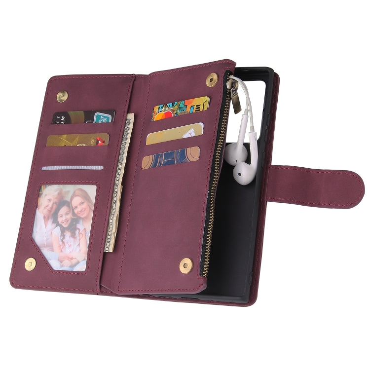For Samsung Galaxy Note20 Multifunctional Retro Frosted Horizontal Flip Leather Case with Card Slot & Holder & Zipper Wallet & Photo Frame & Lanyard