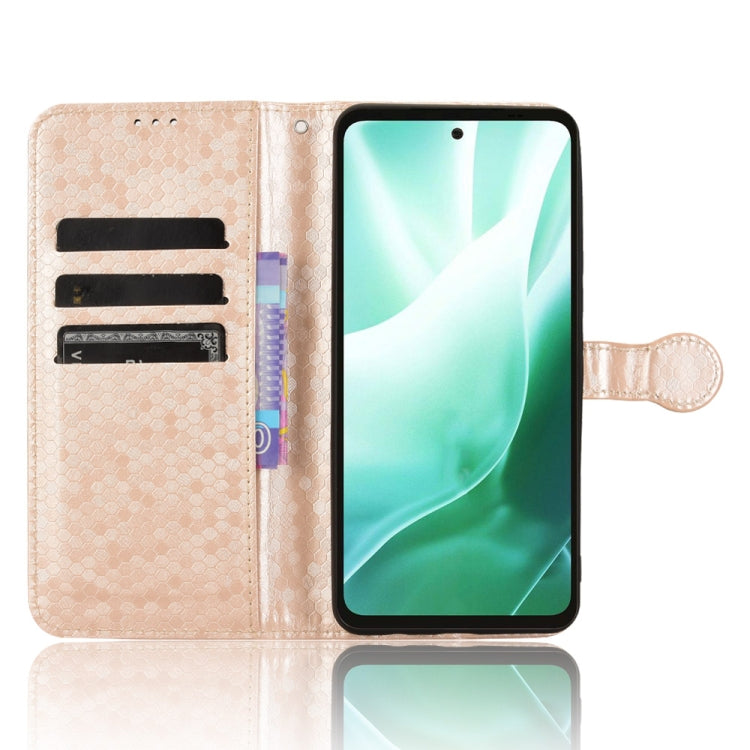 For Fujitsu Arrows F-51E We2 Plus Honeycomb Dot Texture Leather Phone Case