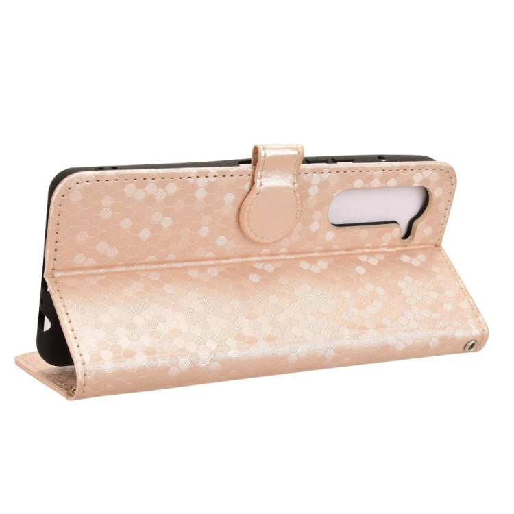 For Fujitsu Arrows F-51E We2 Plus Honeycomb Dot Texture Leather Phone Case