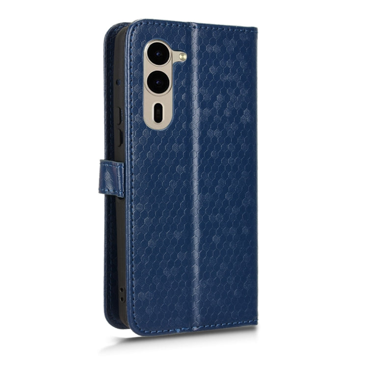 For Fujitsu Arrows F-51E We2 Plus Honeycomb Dot Texture Leather Phone Case