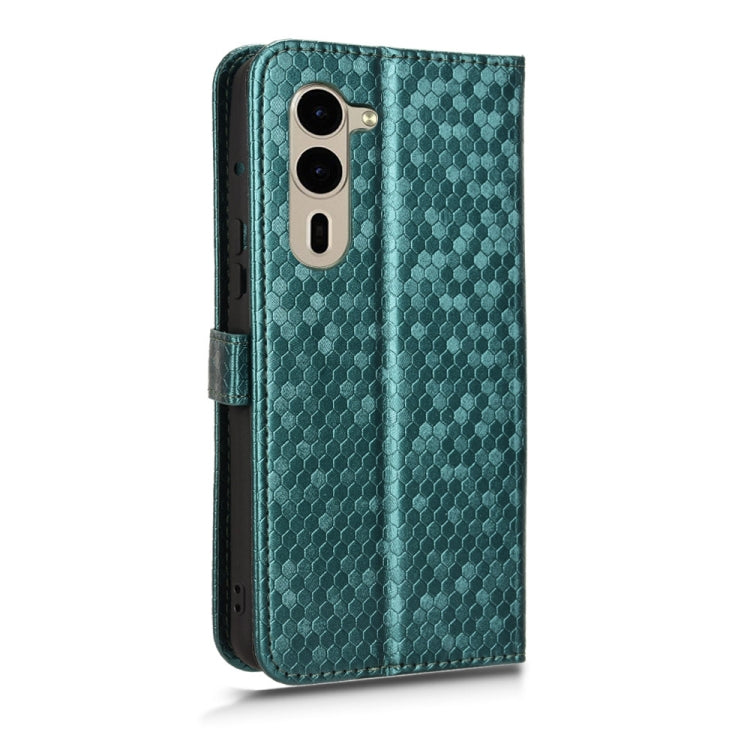 For Fujitsu Arrows F-51E We2 Plus Honeycomb Dot Texture Leather Phone Case