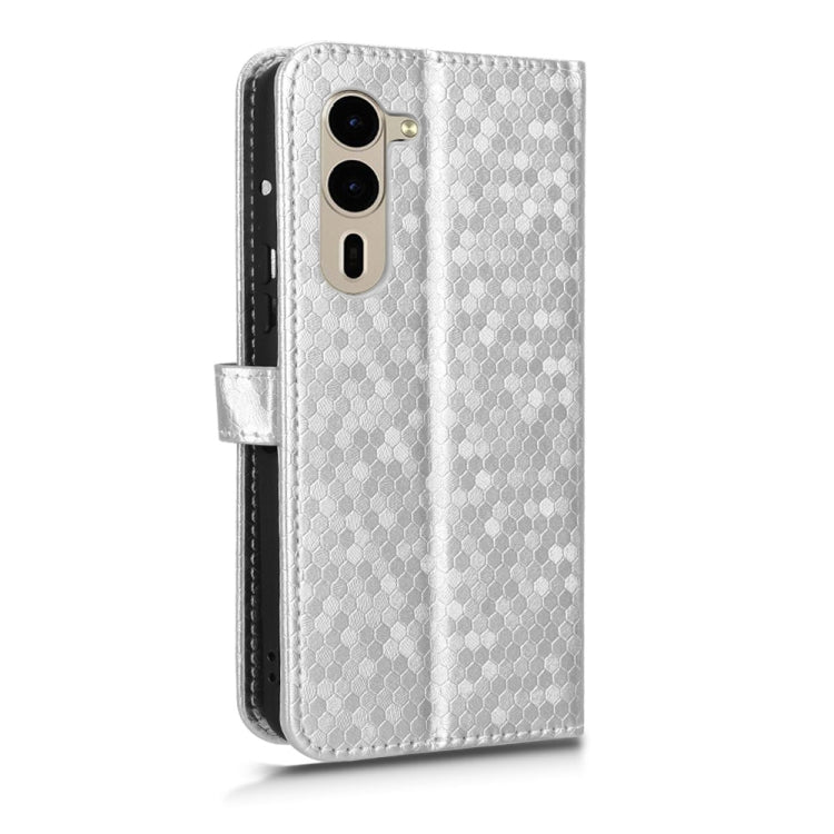 For Fujitsu Arrows F-51E We2 Plus Honeycomb Dot Texture Leather Phone Case