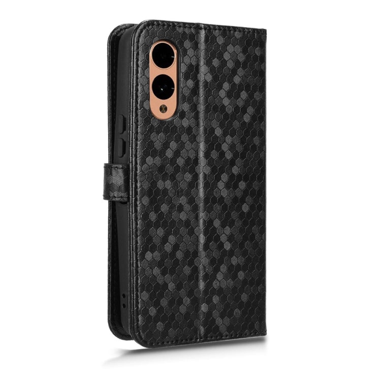 For Fujitsu Arrows F-51E We2 Honeycomb Dot Texture Leather Phone Case