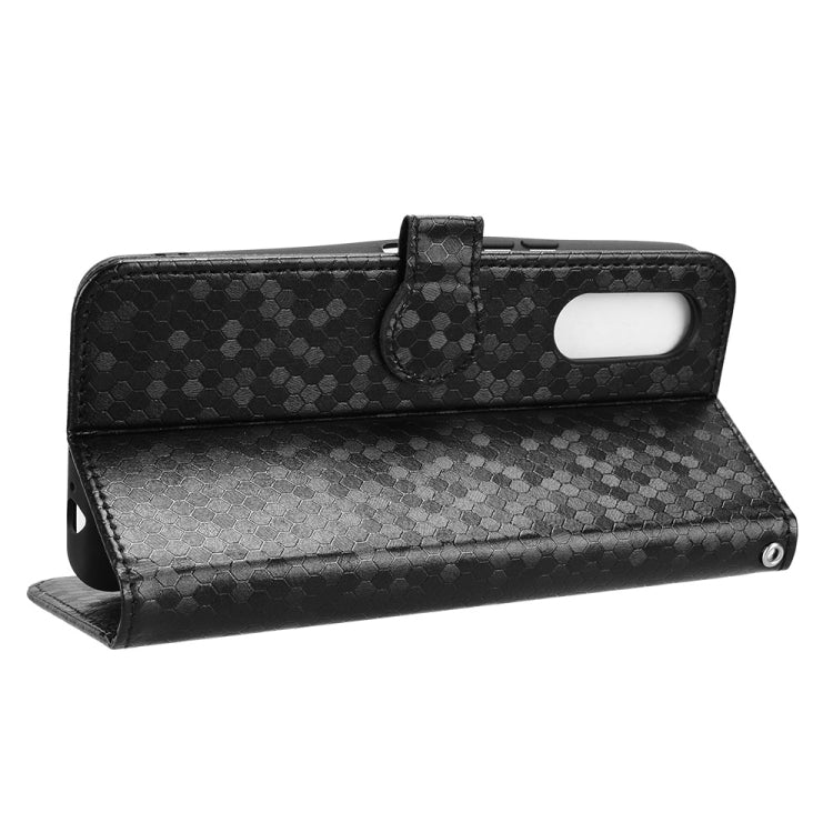 For Fujitsu Arrows F-51E We2 Honeycomb Dot Texture Leather Phone Case