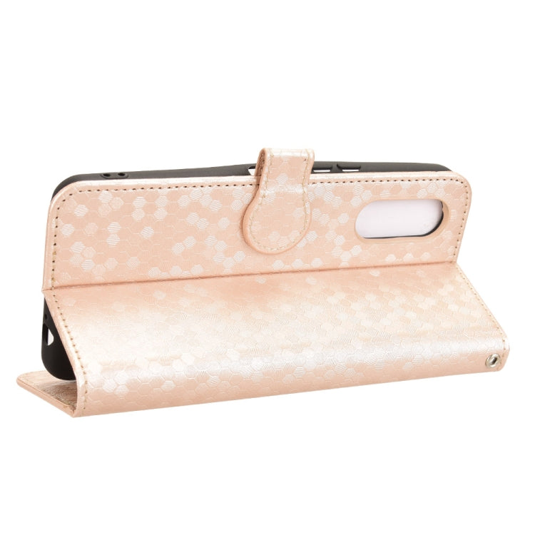 For Fujitsu Arrows F-51E We2 Honeycomb Dot Texture Leather Phone Case