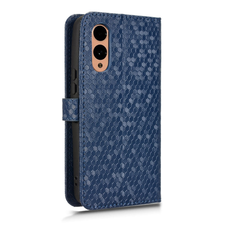 For Fujitsu Arrows F-51E We2 Honeycomb Dot Texture Leather Phone Case