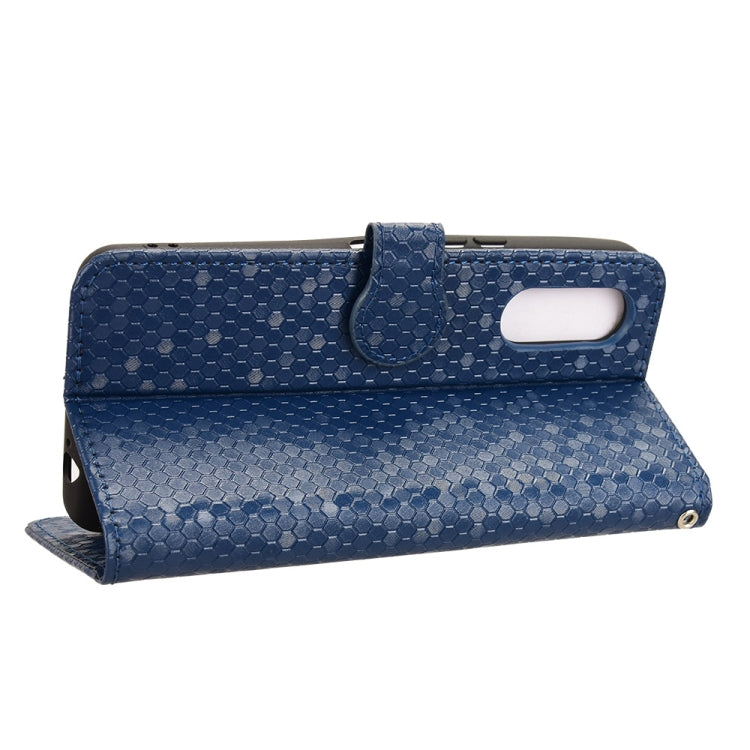 For Fujitsu Arrows F-51E We2 Honeycomb Dot Texture Leather Phone Case