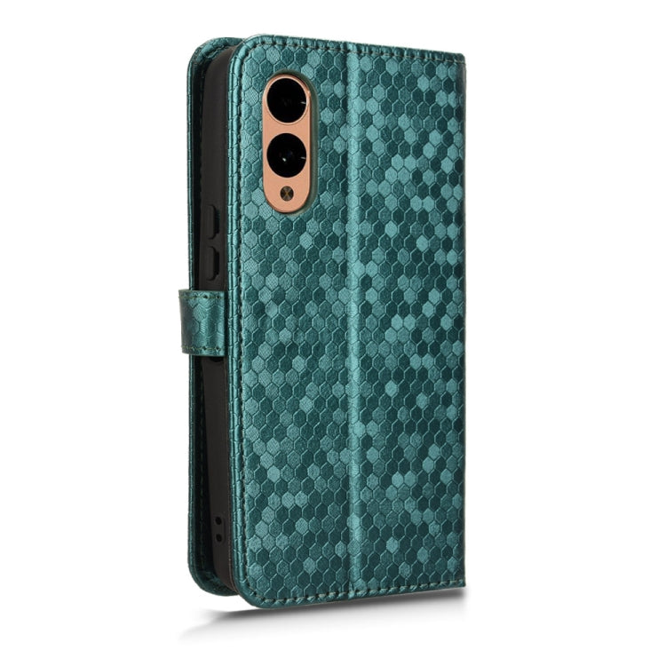 For Fujitsu Arrows F-51E We2 Honeycomb Dot Texture Leather Phone Case