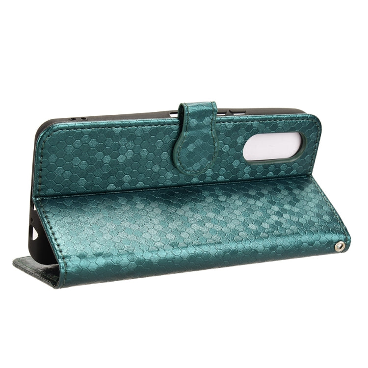 For Fujitsu Arrows F-51E We2 Honeycomb Dot Texture Leather Phone Case