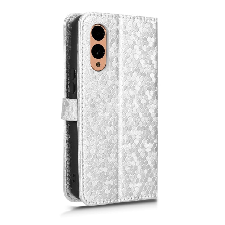 For Fujitsu Arrows F-51E We2 Honeycomb Dot Texture Leather Phone Case