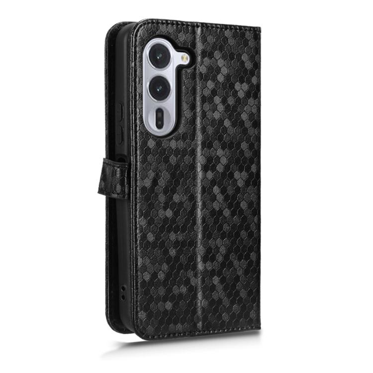 For Fujitsu Arrows Alpha F-51F Honeycomb Dot Texture Leather Phone Case
