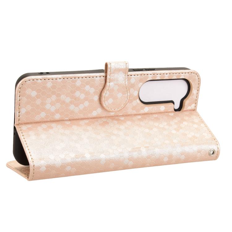 For Fujitsu Arrows Alpha F-51F Honeycomb Dot Texture Leather Phone Case