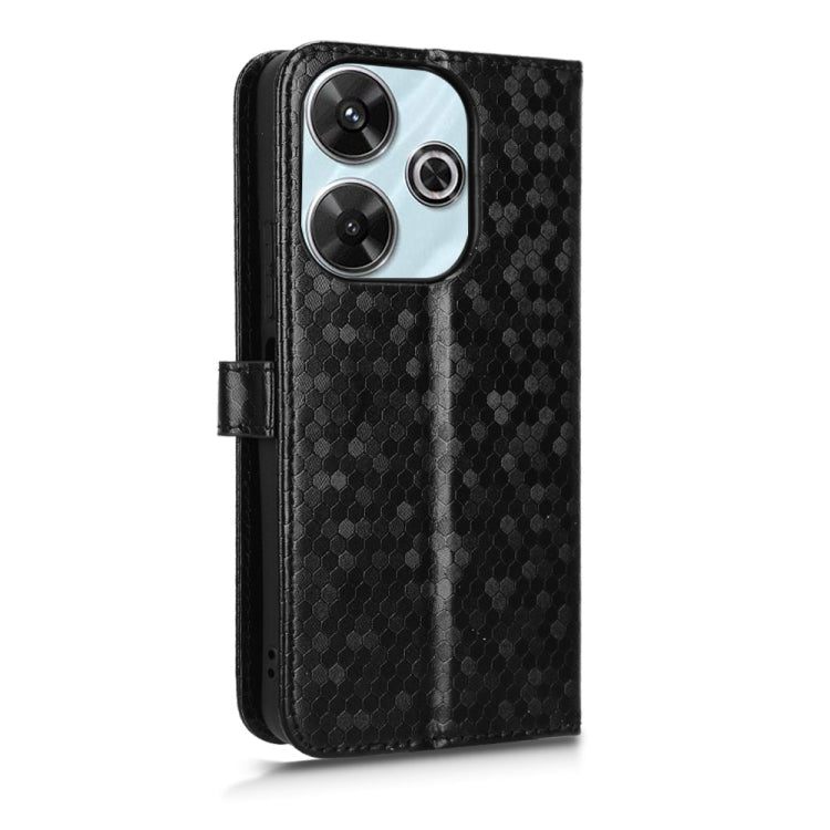 For Xiaomi Redmi 13 4G / Note 13R 5G Honeycomb Dot Texture Leather Phone Case