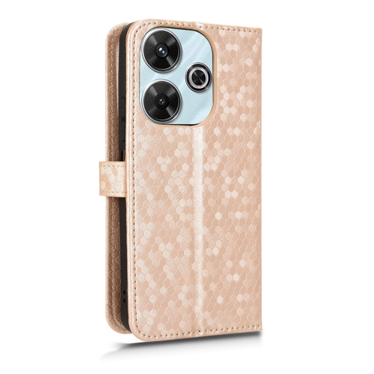 For Xiaomi Redmi 13 4G / Note 13R 5G Honeycomb Dot Texture Leather Phone Case