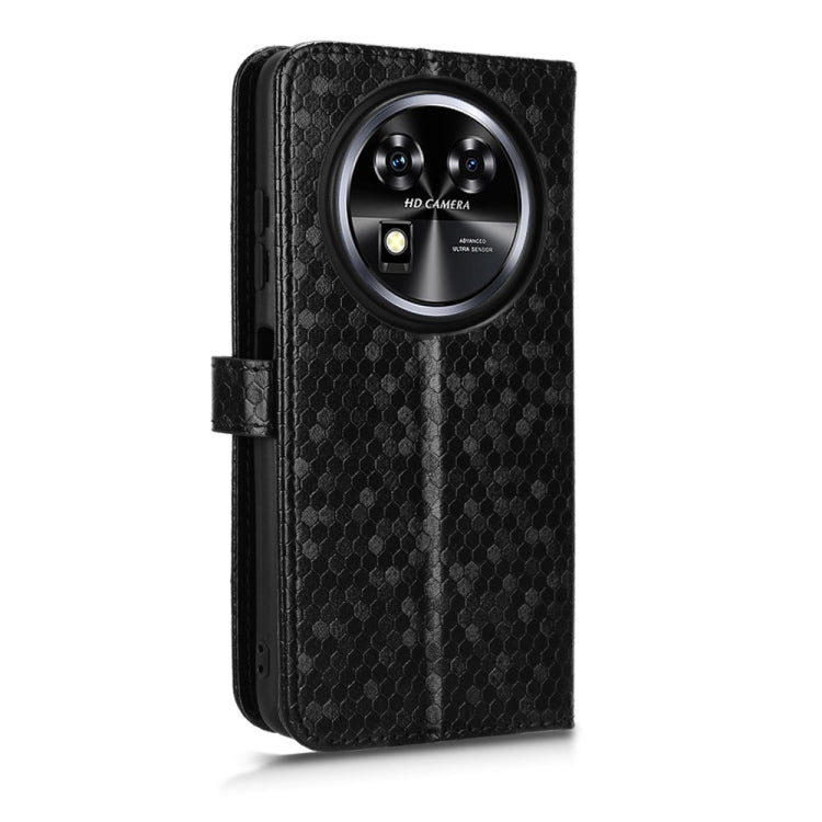 For Oukitel C37 Honeycomb Dot Texture Leather Phone Case