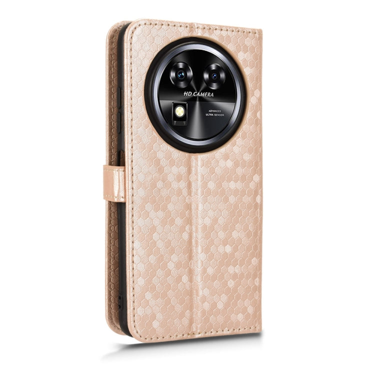For Oukitel C37 Honeycomb Dot Texture Leather Phone Case