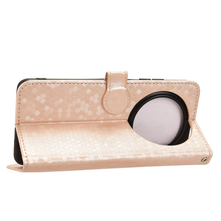For Oukitel C37 Honeycomb Dot Texture Leather Phone Case