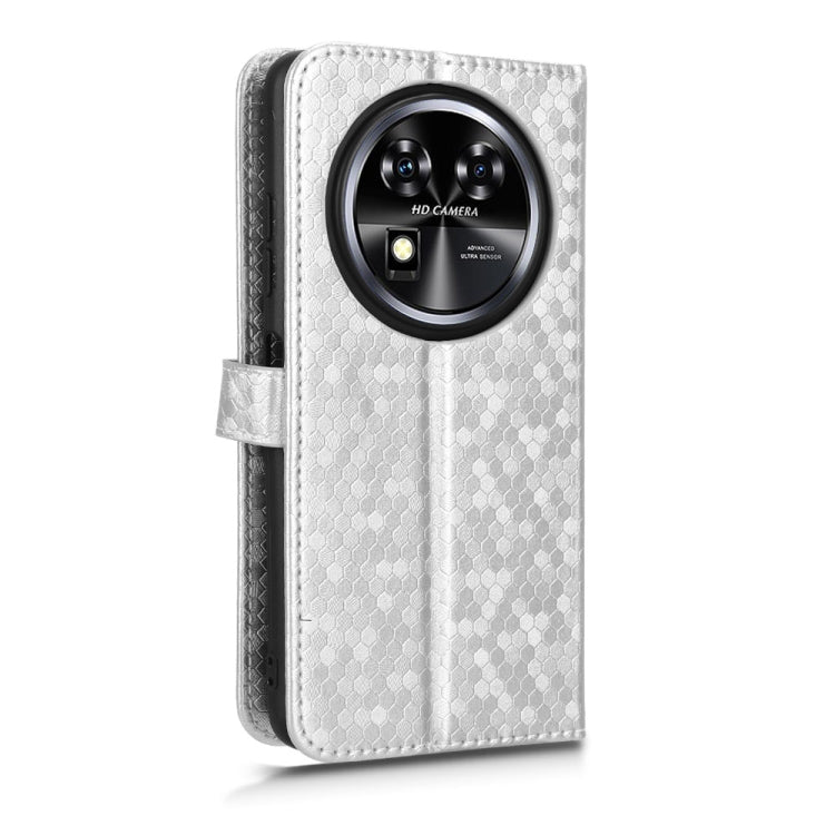 For Oukitel C37 Honeycomb Dot Texture Leather Phone Case