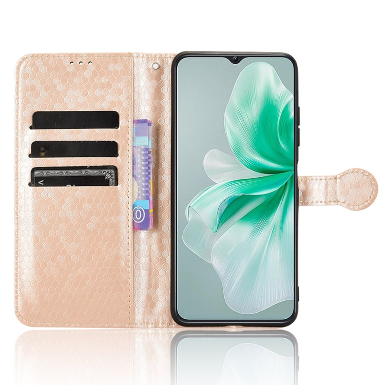 For Oukitel C38 Honeycomb Dot Texture Leather Phone Case