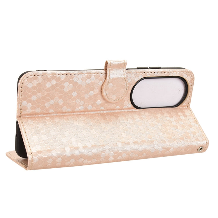 For Oukitel C38 Honeycomb Dot Texture Leather Phone Case