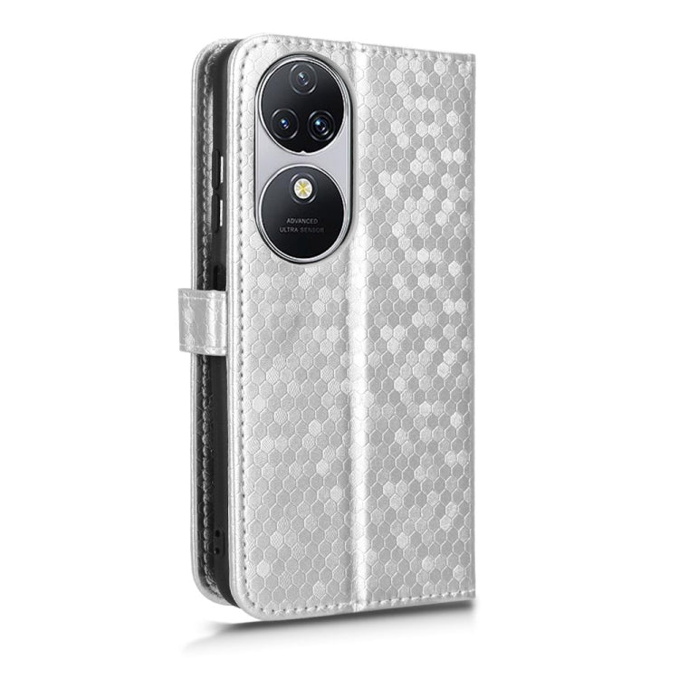For Oukitel C38 Honeycomb Dot Texture Leather Phone Case