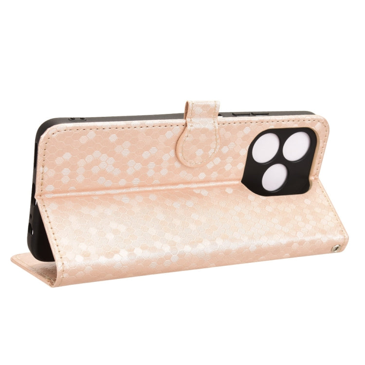 For Oukitel C51 Honeycomb Dot Texture Leather Phone Case