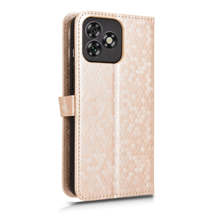 For Oukitel C53 Honeycomb Dot Texture Leather Phone Case