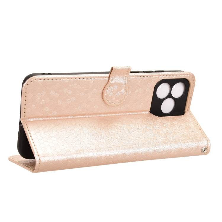 For Oukitel C53 Honeycomb Dot Texture Leather Phone Case