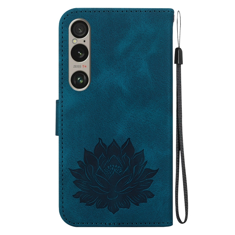 For Sony Xperia 1 VI Lotus Embossed Leather Phone Case