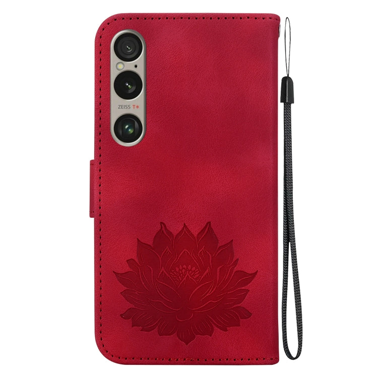 For Sony Xperia 1 VI Lotus Embossed Leather Phone Case