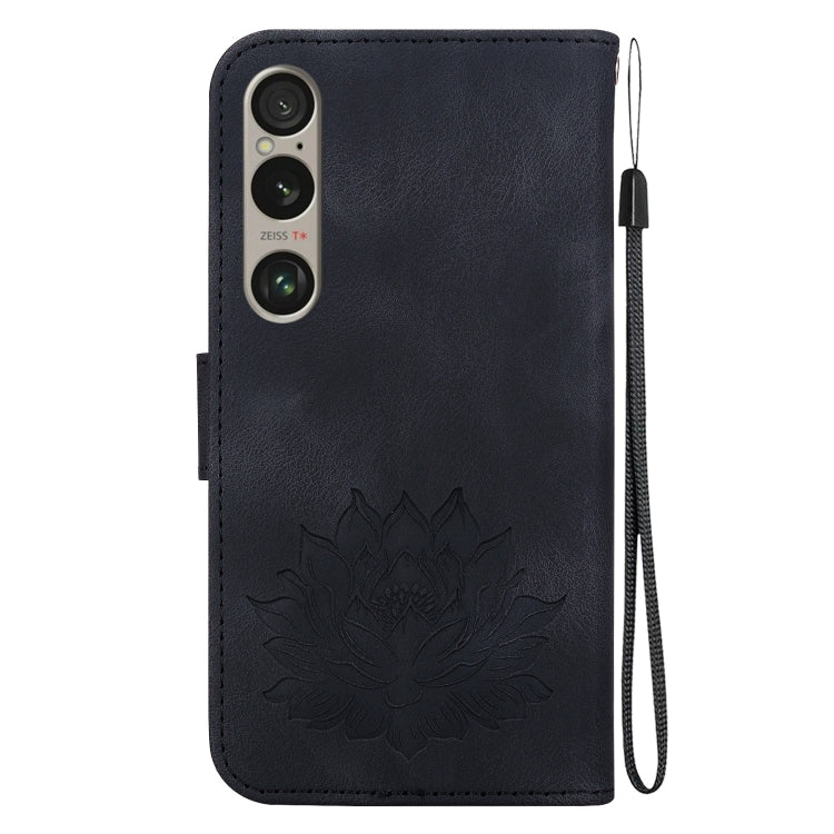 For Sony Xperia 1 VI Lotus Embossed Leather Phone Case