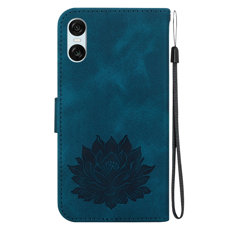 For Sony Xperia 5 VI Lotus Embossed Leather Phone Case