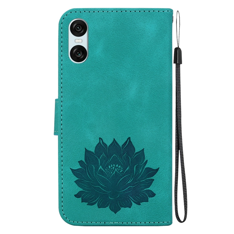 For Sony Xperia 10 VI Lotus Embossed Leather Phone Case