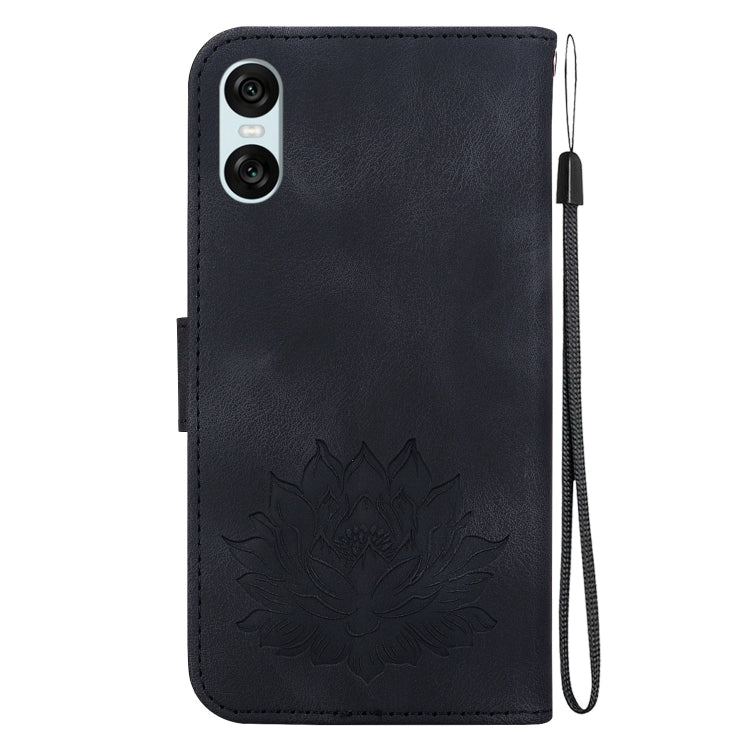 For Sony Xperia 10 VI Lotus Embossed Leather Phone Case