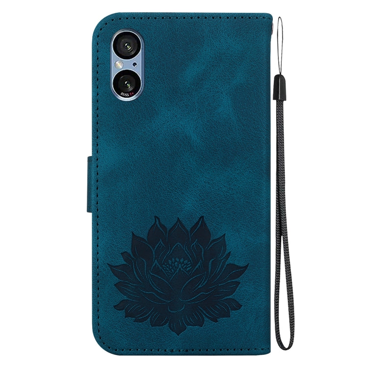 For Sony Xperia 5 V Lotus Embossed Leather Phone Case