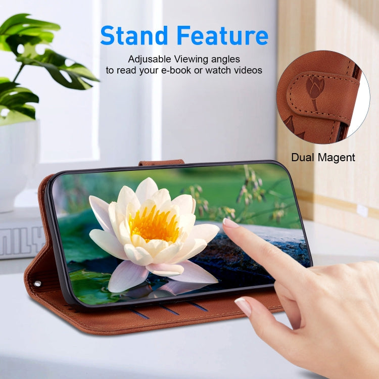 For Sony Xperia 10 V Lotus Embossed Leather Phone Case